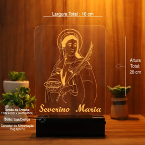 Luminária Abajur Santa Luzia LED Amarelo