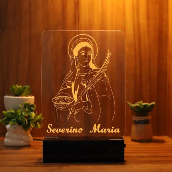 Luminária Abajur Santa Luzia LED Amarelo